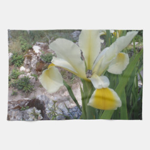 Weißer Iris und Käfer Handtuch