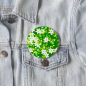 Weißer Jasmin unter grünen Blätter Button (Beispiel)