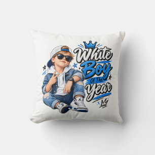 Weißer Junge Des Jahres Streetwear-Kind-Design Kissen