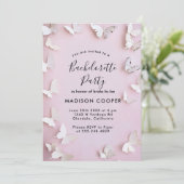 Weißer Junggeselinnen-Abschied Einladung (Stehend Vorderseite)