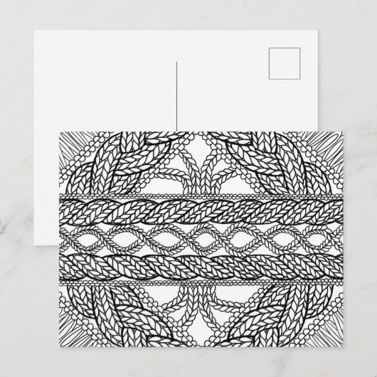 WEISSER KABEL STRICK Postkarte II (Vorne/Hinten)