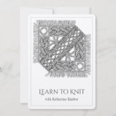 WEISSER KABELKABEL STRICK Knitterklassenkarte Feiertagskarte (Vorderseite)