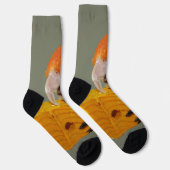 Weißer Kaiksittich mit Holzklotz Socken (Rechts)