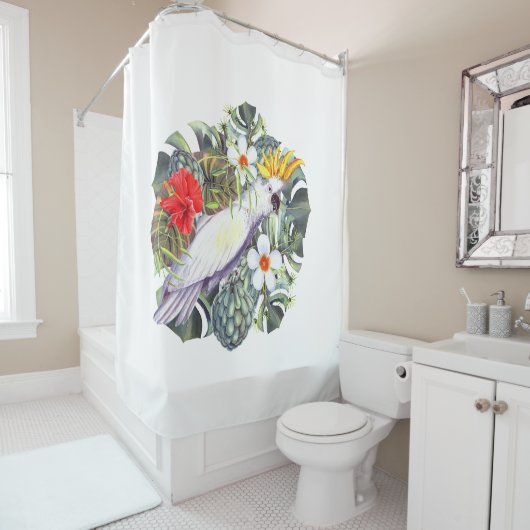 Weißer Kakadu Duschvorhang (Beispiel)