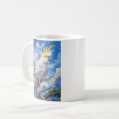 Weißer Kakadu Kaffeetasse (Vorderseite Links)