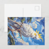Weißer Kakadu Postkarte (Vorne/Hinten)