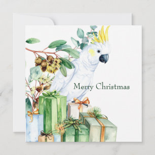 Weißer Kakadu präsentiert Frohe Weihnachten
