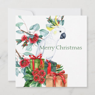 Weißer Kakadu präsentiert Frohe Weihnachten