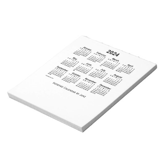 Weißer Kalender 2024 von Janz Small Notepad Notizblock (Rotiert)