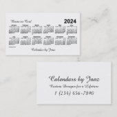 Weißer Kalender 2024 von Janz Visitenkarte (Vorne/Hinten)