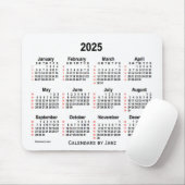 Weißer Kalender 2025 - 52 Wochen von Janz Mousepad (Mit Mouse)