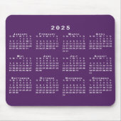 Weißer Kalender 2025 - Lila benutzerdefinierter Hi Mousepad (Vorne)