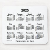 Weißer Kalender 2025 von Janz Mouse Pad Mousepad (Vorne)