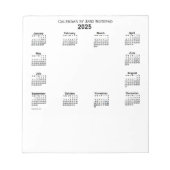Weißer Kalender 2025 von Janz Notepad Notizblock (Vorderseite)