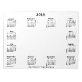 Weißer Kalender 2025 von Janz Notizblock (Vorderseite)