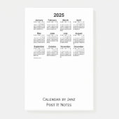 Weißer Kalender 2025 von Janz Post-it Klebezettel (Vorderseite)
