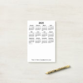 Weißer Kalender 2025 von Janz Post-it Notes Klebezettel (Auf Schreibtisch)