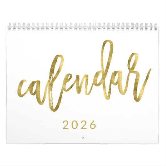 Weißer Kalender 2026 mit Imitaten Goldene Monate (Titelbild)