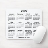 Weißer Kalender 2027 von Janz Mouse Pad Mousepad (Mit Mouse)