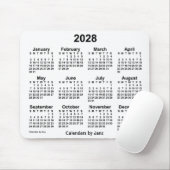 Weißer Kalender 2028 von Janz Mouse Pad Mousepad (Mit Mouse)