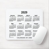 Weißer Kalender 2029 von Janz Mouse Pad Mousepad (Mit Mouse)