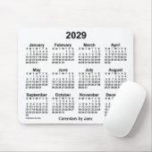 Weißer Kalender 2029 von Janz Mouse Pad Mousepad (Mit Mouse)
