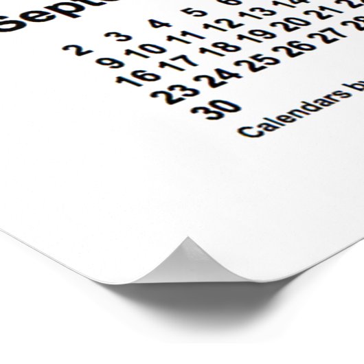 Weißer Kalender 2029 von Janz Print Poster (Ecke)