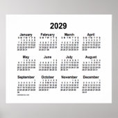 Weißer Kalender 2029 von Janz Print Poster (Vorne)