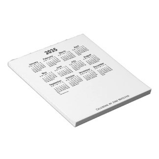 Weißer Kalender 2035 von Janz Notepad Notizblock