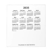 Weißer Kalender 2035 von Janz Notepad Notizblock (Vorderseite)