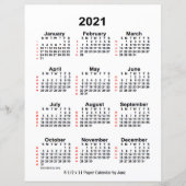 Weißer Kalender der 52-wöchigen Woche 2021 - Veröf (Vorderseite)