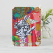 Weißer Kaninchen-Designer-Valentinstag-flache Feiertagskarte (Stehend Vorderseite)