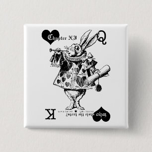 Weißer Kaninchen-Knopf Button