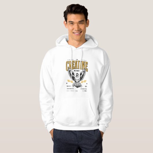 Weißer Kapuzenpullover Creatine Hoodie (Vorne ganz)