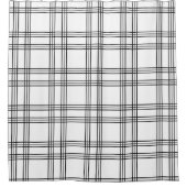 Weißer Karierter Tartan mit schwarzem Lines Duschv Duschvorhang (Vorderseite)