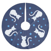 Weißer Katzen-Baum-Rock Polyester Weihnachtsbaumdecke (Vorderseite)