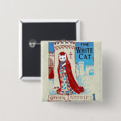 Weißer Katzen-Knopf Button (Vorne & Hinten)