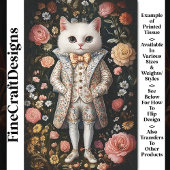 Weißer Katzenbarsch bestickte Outfit CB7 Decoupage Seidenpapier