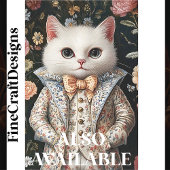 Weißer Katzenbarsch bestickte Outfit CB7 Decoupage Seidenpapier