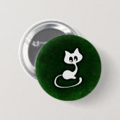 Weißer Katzengrünhintergrund Button (Vorne & Hinten)