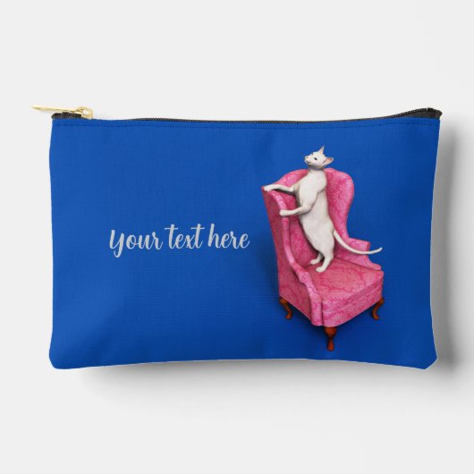 Weißer Katzenklappelärmel Zubehörtasche (Vorderseite)