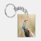 Weißer Kehlkäfer Schlüsselanhänger (Vorderseite links)