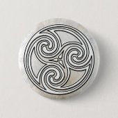 Weißer keltischer irischer Knoten Triskelion Button (Vorderseite)