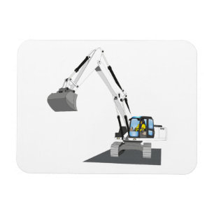weißer Kettenbagger Magnet