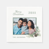 Weißer Kiefer-Foto Serviette (Vorderseite)