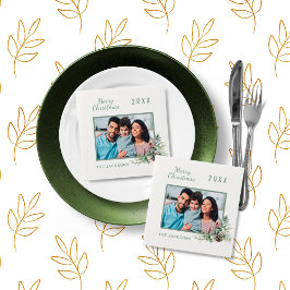 Weißer Kiefer-Foto Serviette