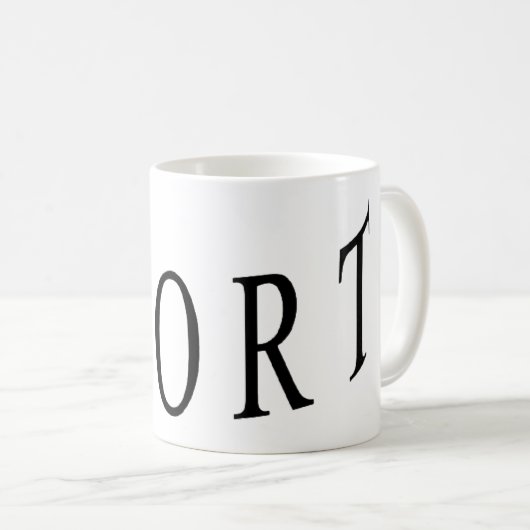 Weißer klassischer Becher DESIGN SPORT Kaffeetasse (VorderseiteRechts)