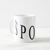 Weißer klassischer Becher DESIGN SPORT Kaffeetasse (Vorderseite Links)