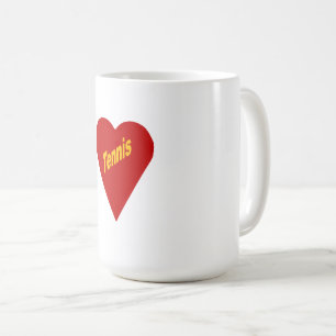 Weißer klassischer Mug I LOVE TENNIS Kaffeetasse