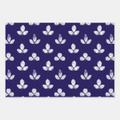 Weißer Klee Marineblau Geschenkpapier Set (Vorderseite 3)